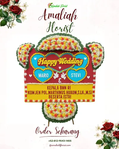 Karangan Papan Bunga Pernikahan di Kalimulya